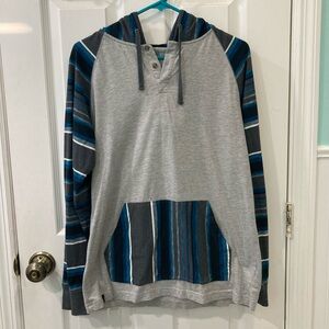 Zine Blue and Black Striped Skater Pullover Zumiez Sweatshirt